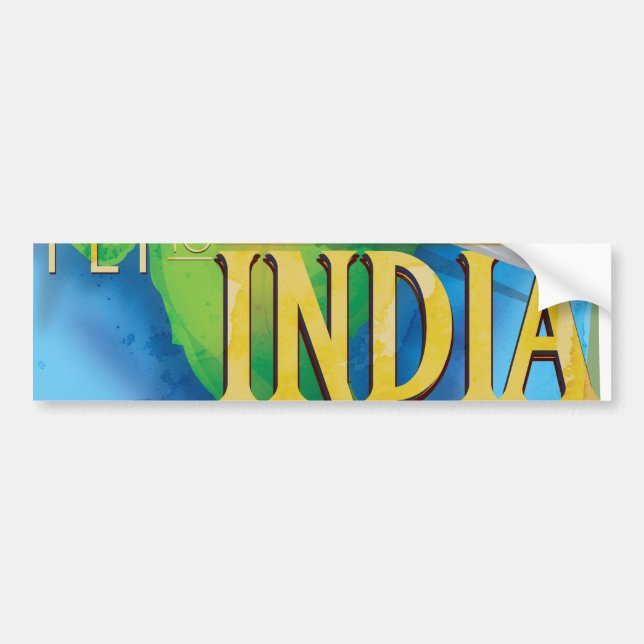 Fliegen nach Indien Autoaufkleber (Vorne)