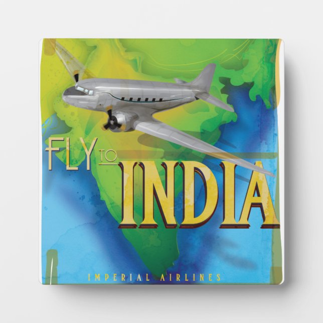 Fliegen nach Indien Fotoplatte (Vorderseite)