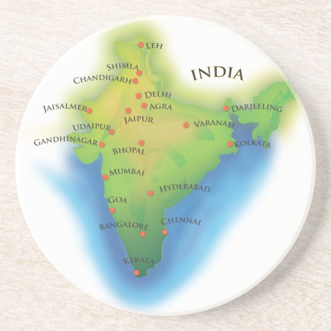 Fliegen nach Indien Getränkeuntersetzer (Vorne)
