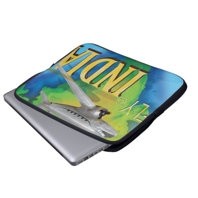 Fliegen nach Indien Laptopschutzhülle (Vorne Knopf)