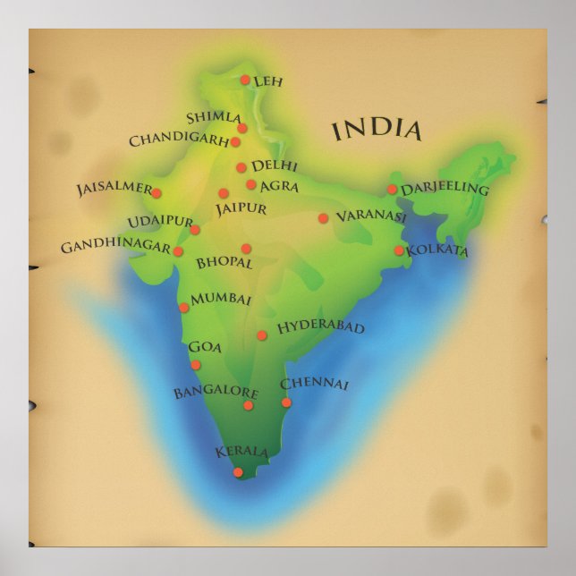 Fliegen nach Indien Poster (Vorne)