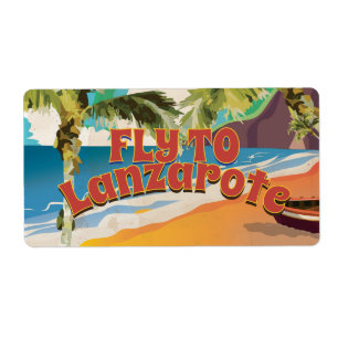Fliegen nach Lanzarote Vintage Poster