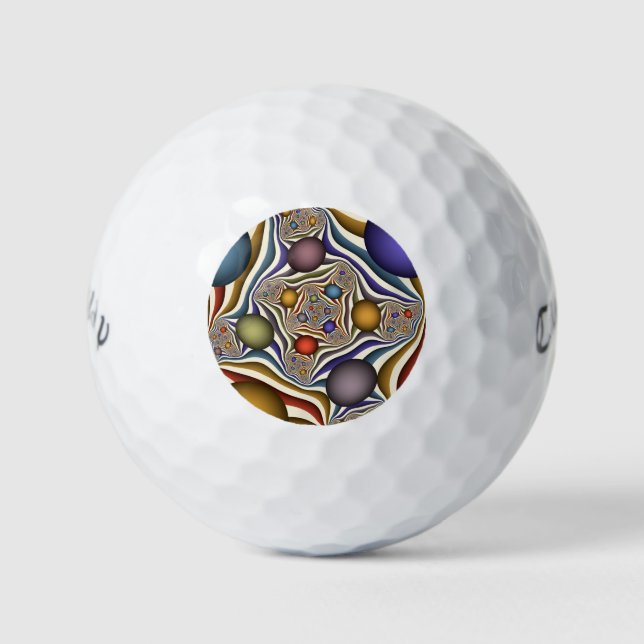 Fliegen nach oben, farbenfrohe moderne Kunst des A Golfball (Vorderseite)