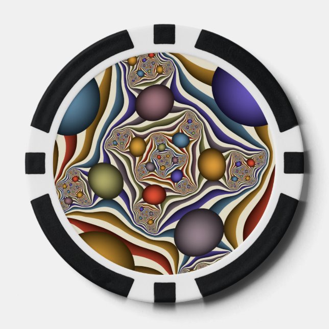 Fliegen nach oben, farbenfrohe moderne Kunst des A Pokerchips (Vorderseite)