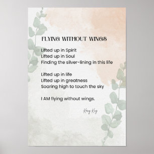 Fliegen ohne Flügel Gedicht Gedichte geschrieben W Poster