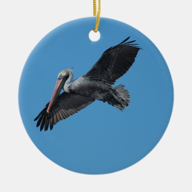 Fliegen-Pelikan-Verzierung Keramikornament (Vorne)