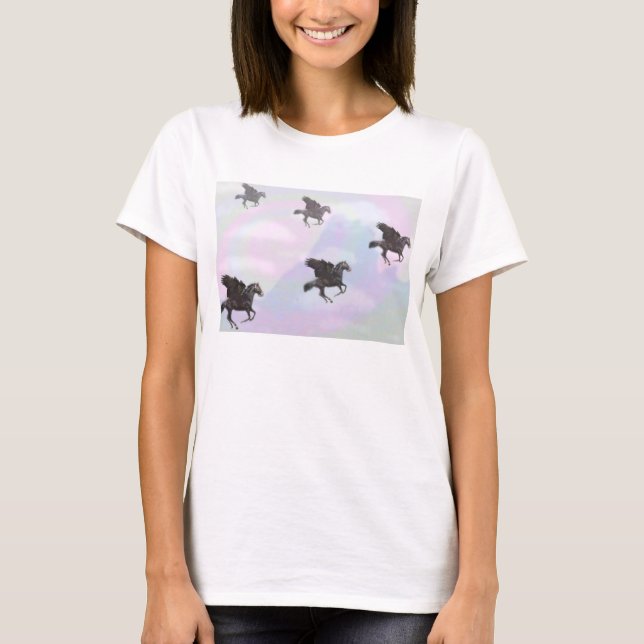 Fliegen-Pferde T-Shirt (Vorderseite)