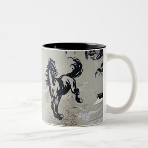 "Fliegen-Pferde " Zweifarbige Tasse