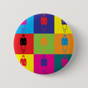 Fliegen-Pop-Kunst Button