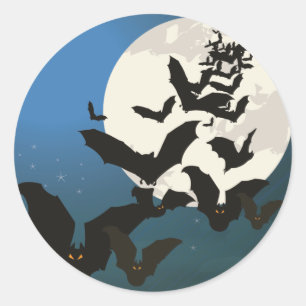 Fliegen schlägt Halloween-Aufkleber Runder Aufkleber