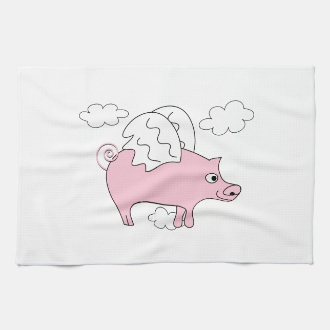 Fliegen-Schwein Handtuch (Horizontal)