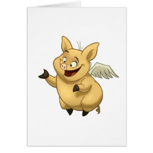 Fliegen-Schwein-Karte