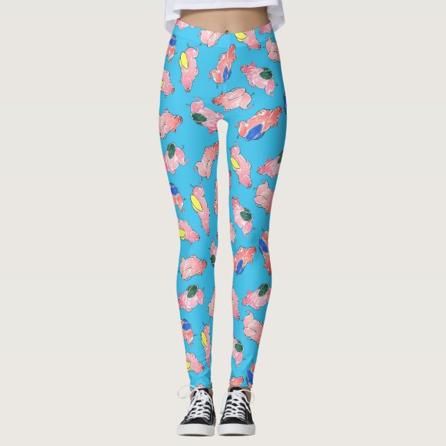 Fliegen-Schwein-Leggings Leggings (Vorderseite)