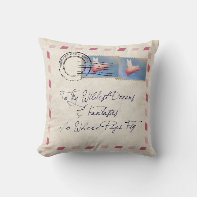 Fliegen-Schwein-Luftpost-Kissen Kissen (Vorderseite)