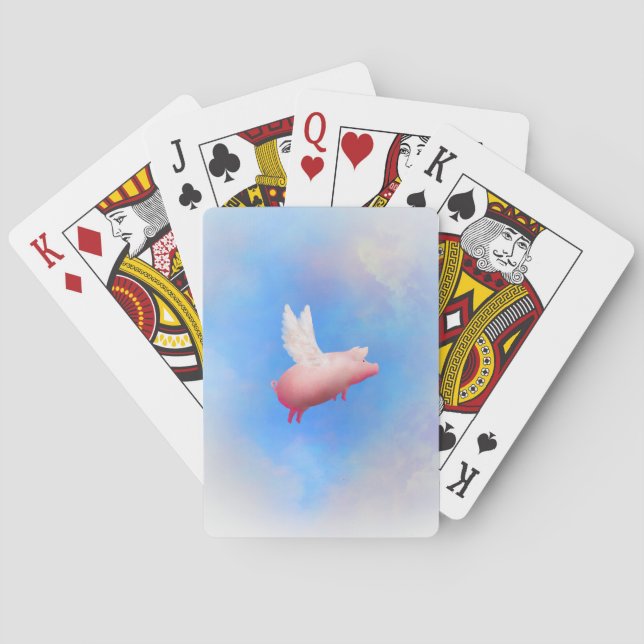 Fliegen-Schwein-Spielkarten Spielkarten (Rückseite)