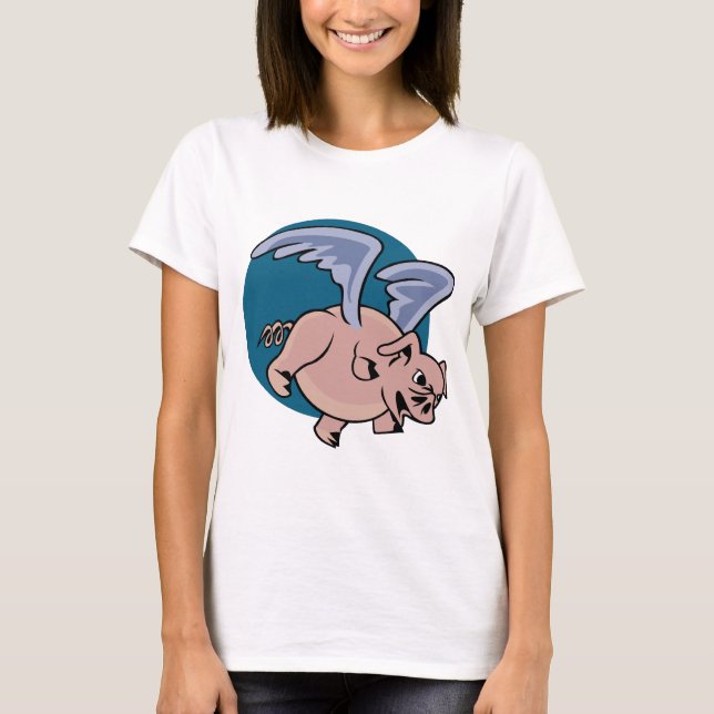 Fliegen-Schwein T-Shirt (Vorderseite)