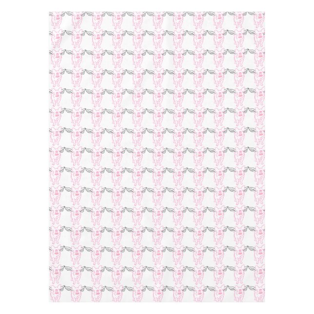 Fliegen-Schwein-Tischdecke Tischdecke (Vorderseite)