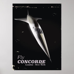 Fliegen Sie Concorde im Vintage-Reiseposter-Stil Poster