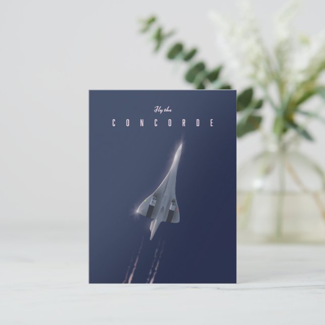 Fliegen Sie das Concorde Travel Poster Postkarte (Stehend Vorderseite)