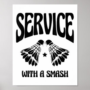 Fliegen Sie hoch mit jedem Shuttle Badminton Playe Poster