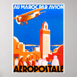 Fliegen Sie Marokko Air. Aeropostale Poster