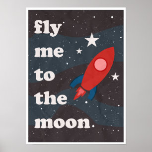 Fliegen Sie mich zum Mond, Vintages Poster