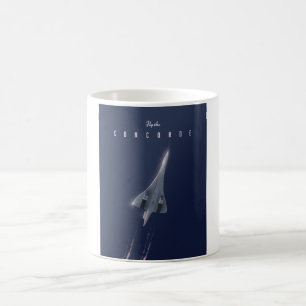 Fliegen Sie mit dem Concorde-Reiseplakat Kaffeetasse