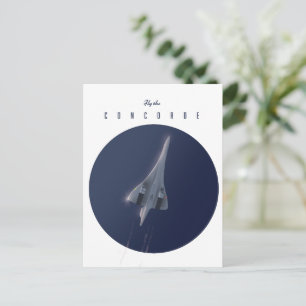 Fliegen Sie mit dem Concorde-Reiseplakat Postkarte