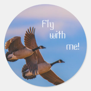 Fliegen Sie mit mir! Runder Aufkleber