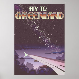 Fliegen Sie nach Grönland Poster
