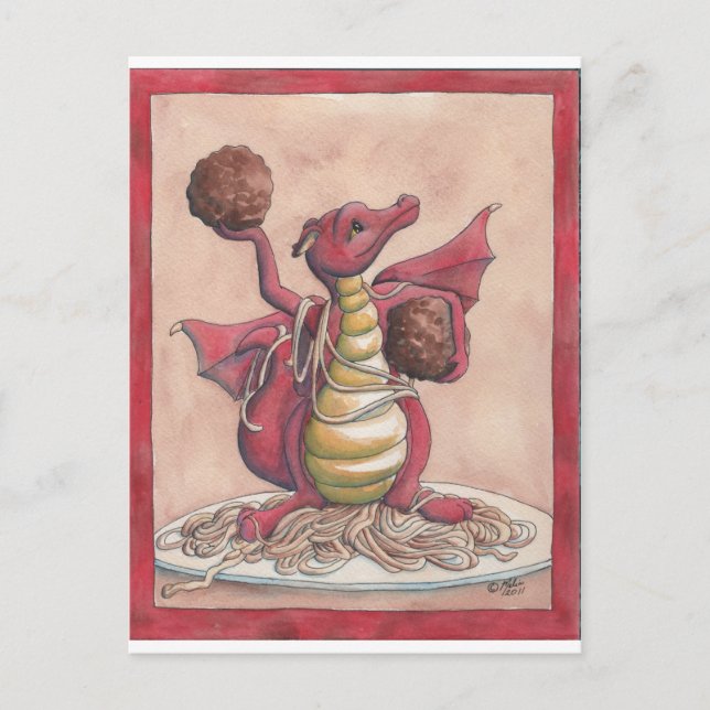 Fliegen-Spaghetti-Drache Postkarte (Vorderseite)
