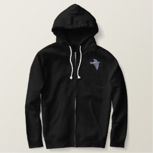 Fliegen-Taube Bestickter Hoodie