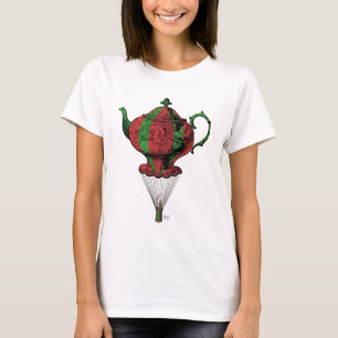 Fliegen-Teekanne 2 rot und grün T-Shirt