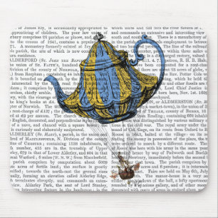 Fliegen-Teekanne 3 blau und gelb Mousepad