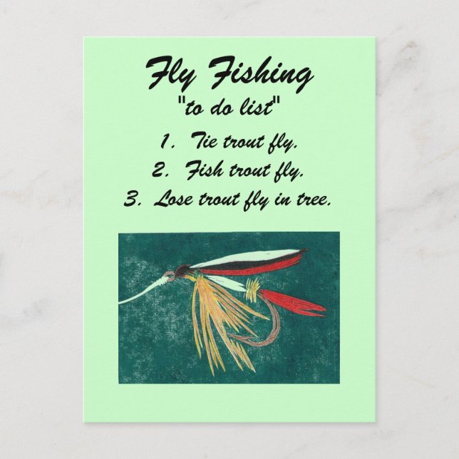 Fliegen "To do list" Postkarte (Vorderseite)