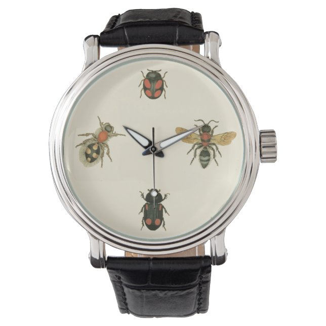 Fliegen und Käfer von Vision Studio Armbanduhr (Vorderseite)