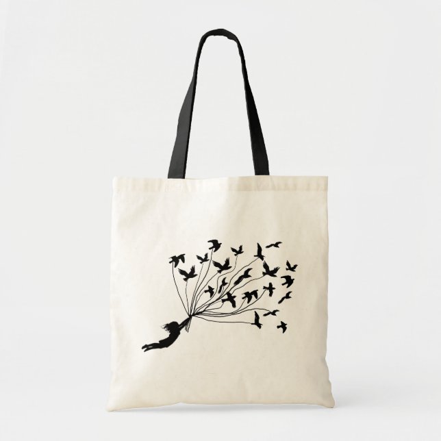 Fliegen-Vögel auf Schnur-ökologischer Tasche (Vorne)