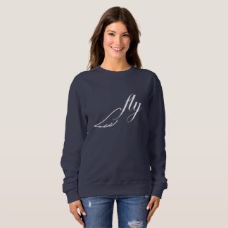Fliegen-Vogelflügelweiß und Marinestrickjacke Sweatshirt