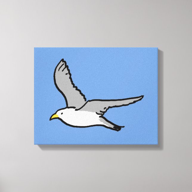 Fliegen von Seagull. Ein Vogel im Flug Leinwanddruck (Vorderseite)