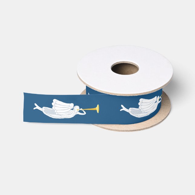 Fliegen von WeihnachtsAngels bläst Trompeten Satinband (Spule)