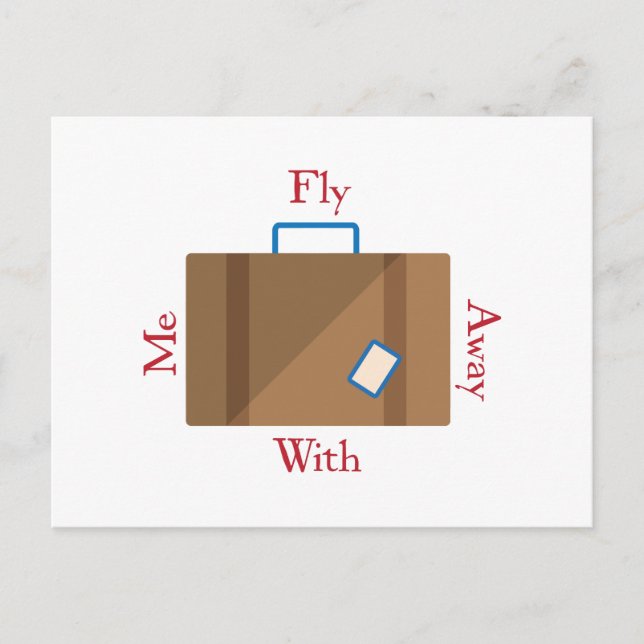 Fliegen weg postkarte (Vorderseite)