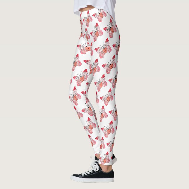Fliegen weg, um glücklich zu sein Pink Shiny Butte Leggings (Links)