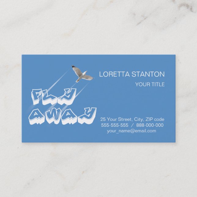 Fliegen weg visitenkarte (Vorderseite)