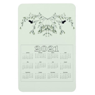 Fliegen weg Vogelkalender Magnet