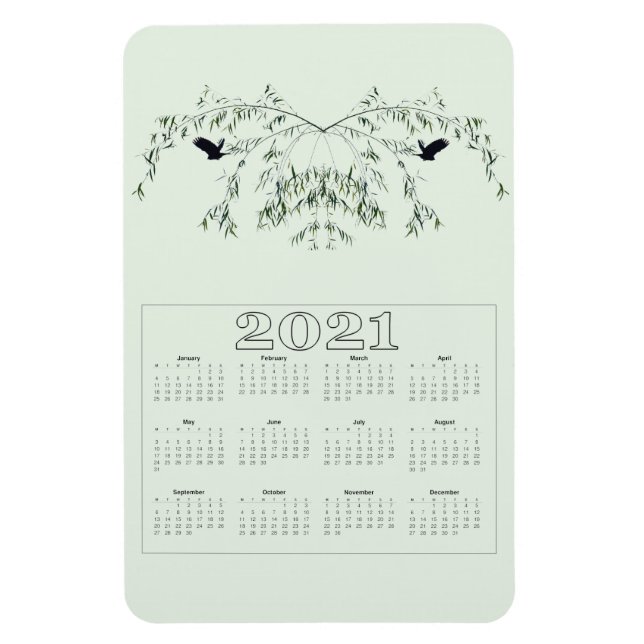 Fliegen weg Vogelkalender Magnet (Vertikal)