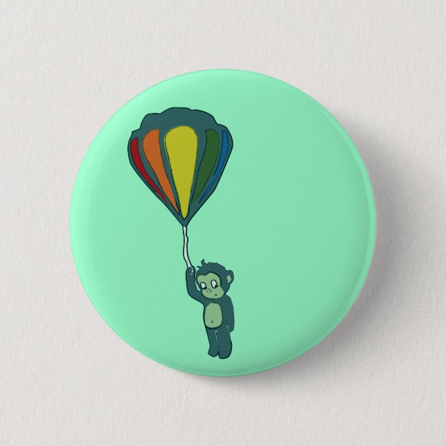 Fliegenaffe: Heißluftballon Button (Vorderseite)