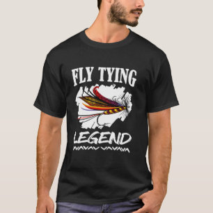 Fliegenbindungslegende Fischbindender Angler Angle T-Shirt