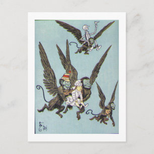 Fliegende Affen Farbe Postkarte