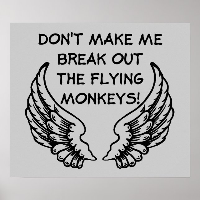 Fliegende Affen Funny Poster Spaß (Vorne)