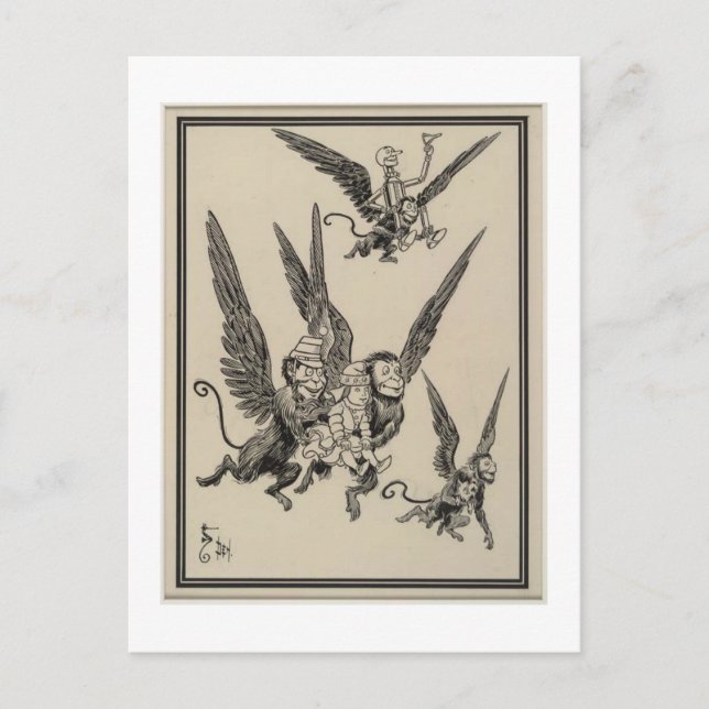 Fliegende Affen Postkarte (Vorderseite)
